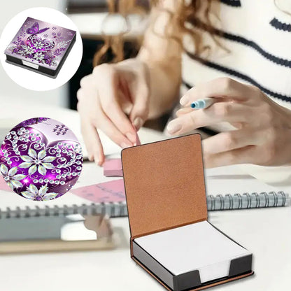 Leather 5D Diamond Painting Kit Note Box DIY Diamond Art Notepad Box (B)