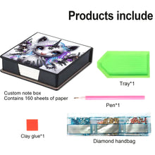 Load image into Gallery viewer, Wooden Diamond Painting Kit Note Box with 160 Sheets Diamond Art Notepad Box (N)
