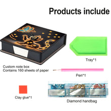 Load image into Gallery viewer, Wooden Diamond Painting Kit Note Box with 160 Sheets Diamond Art Notepad Box (R)
