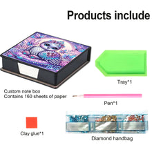 Load image into Gallery viewer, Wooden Diamond Painting Kit Note Box with 160 Sheets Diamond Art Notepad Box (U)
