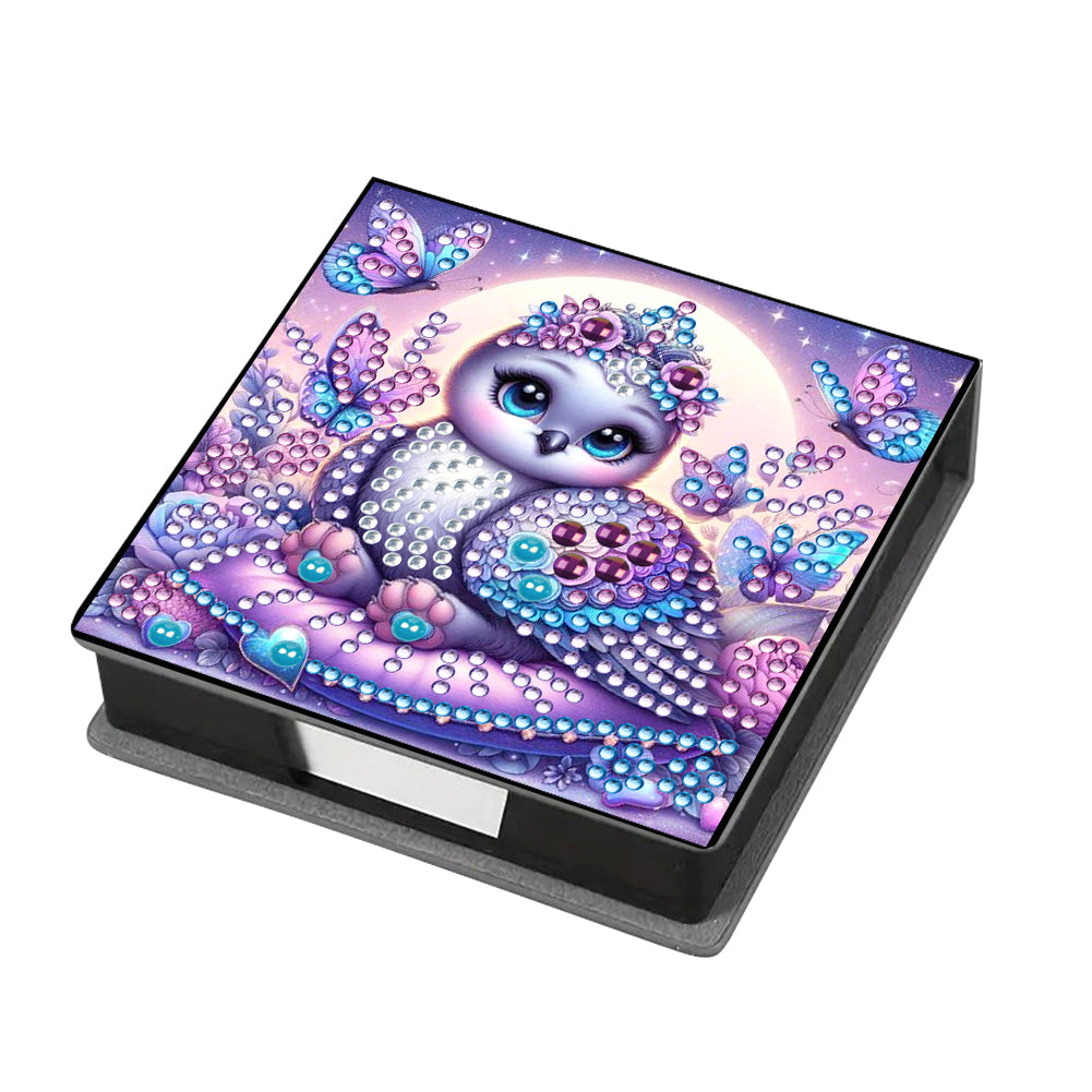 Wooden Diamond Painting Kit Note Box with 160 Sheets Diamond Art Notepad Box (U)