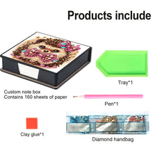 Load image into Gallery viewer, Wooden Diamond Painting Kit Note Box with 160 Sheets Diamond Art Notepad Box (V)
