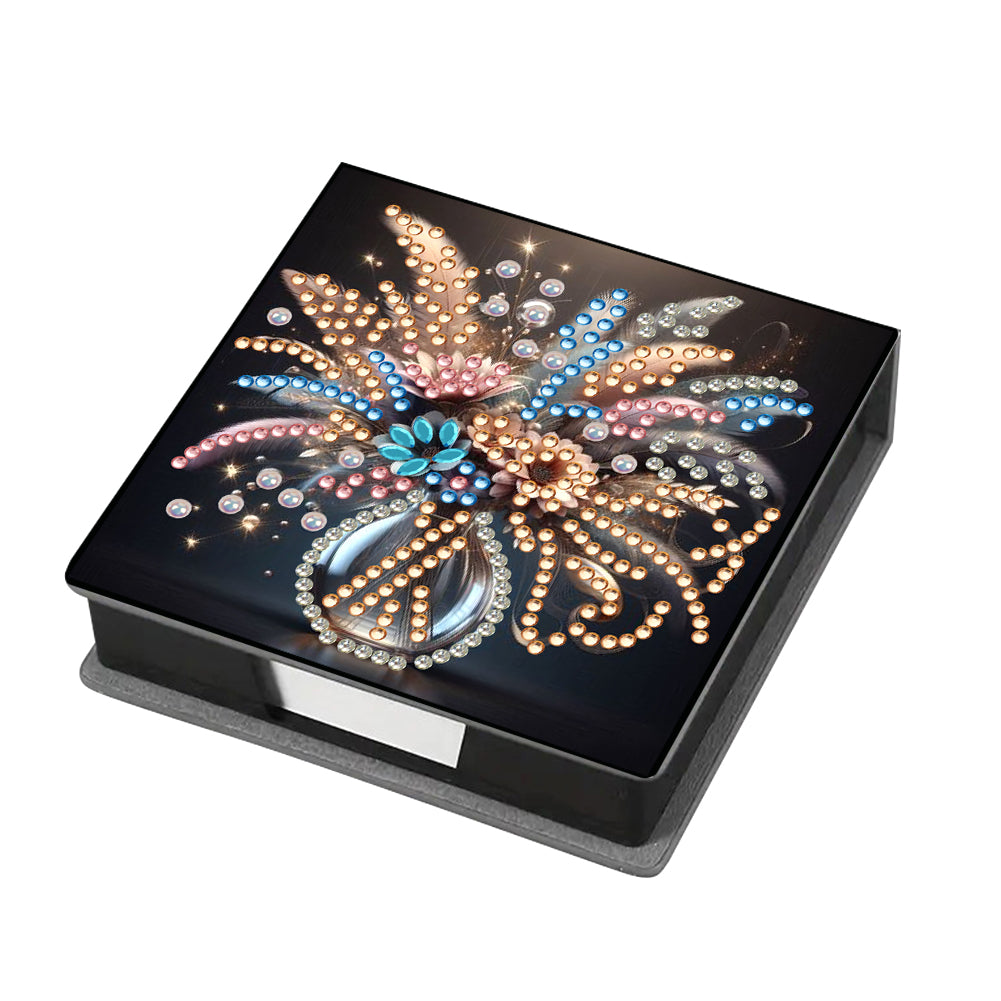 Wooden Diamond Painting Kit Note Box with 160 Sheets Diamond Art Notepad Box (Y)