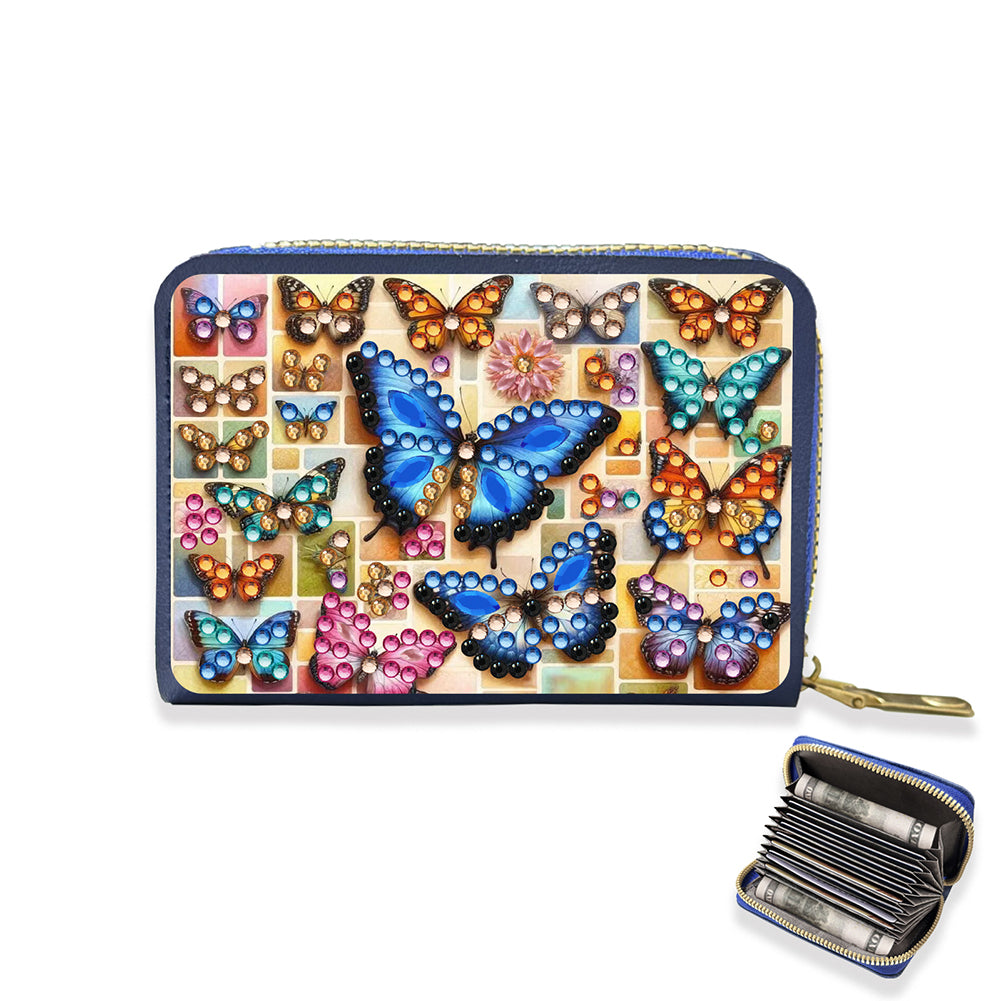 Diamond Painting Card Holder Coin Purse Diamond Art Wallet Pouch for Women (A)