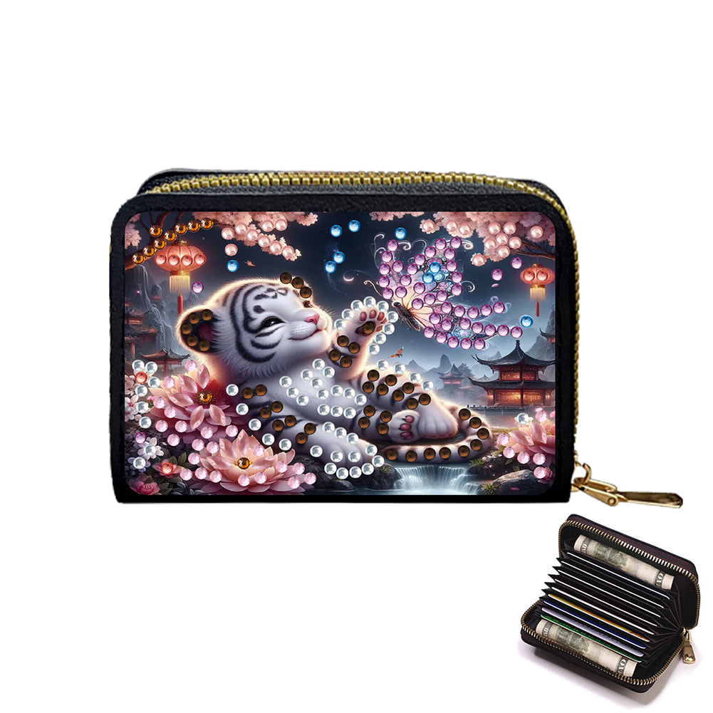 Diamond Painting Card Holder Coin Purse Diamond Art Wallet Pouch for Women (D)