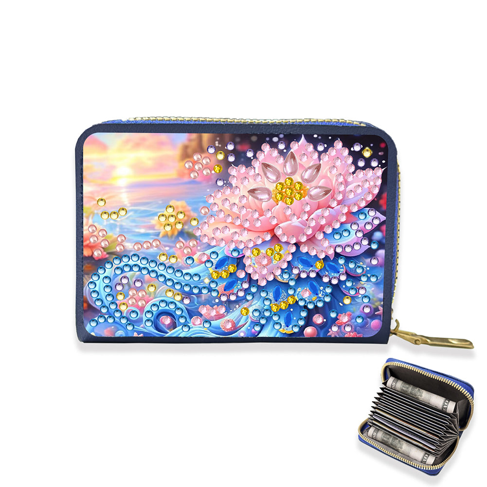 Diamond Painting Card Holder Coin Purse Diamond Art Wallet Pouch for Women (E)