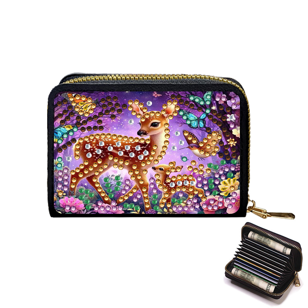 Diamond Painting Card Holder Coin Purse Diamond Art Wallet Pouch for Women (F)