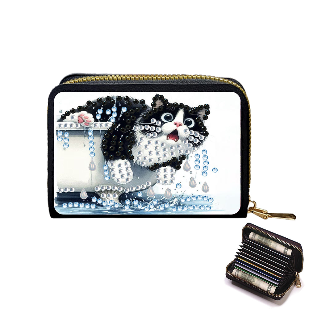 Diamond Painting Card Holder Coin Purse Diamond Art Wallet Pouch for Women (H)