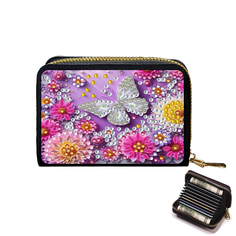 Diamond Painting Card Holder Coin Purse Diamond Art Wallet Pouch for Women (L)