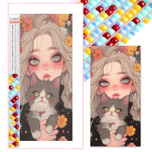 Load image into Gallery viewer, Diamond Painting - Full Square - Cute Cat Girl (40*80CM)
