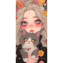 Load image into Gallery viewer, Diamond Painting - Full Square - Cute Cat Girl (40*80CM)

