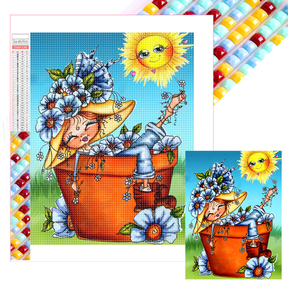 Diamond Painting - Full Square - Flowers In Flowerpot (30*40CM)