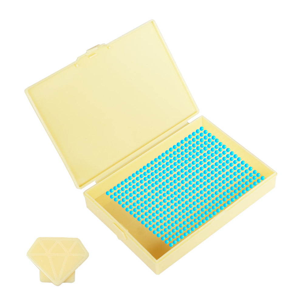 5D DIY Drills Plate with Lid Diamond Organizer Box for Art Crafts (Yellow)