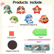 Load image into Gallery viewer, 6Pcs Diamond Painting Refrigerator Magnets Diamond Art Kits for Adults (N)

