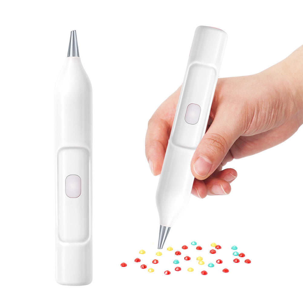 Electric Diamond Painting Pen No Wax Needed Vacuum Diamond Art Pen (White)