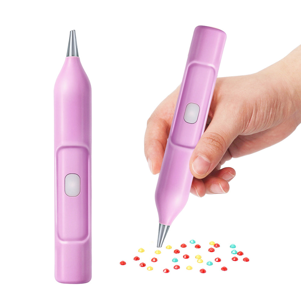 Electric Diamond Painting Pen No Wax Needed Vacuum Diamond Art Pen (Purple)