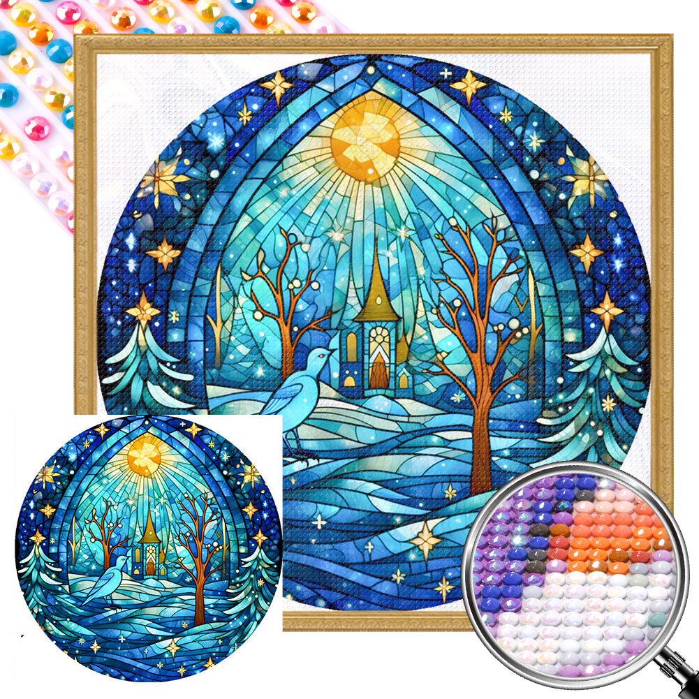 AB Diamond Painting - Full Round - Polar Snow Glass Painting (40*40CM)