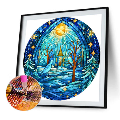 AB Diamond Painting - Full Round - Polar Snow Glass Painting (40*40CM)