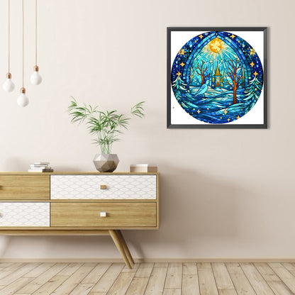 AB Diamond Painting - Full Round - Polar Snow Glass Painting (40*40CM)