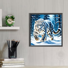 Load image into Gallery viewer, AB Diamond Painting - Full Round - Snow Leopard In The Snow (40*40CM)
