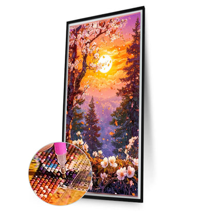 AB Diamond Painting - Full Round - Flowers, Forest And Sun (40*70CM)