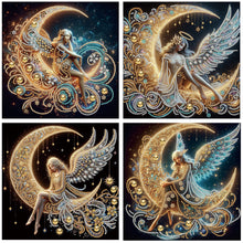 Load image into Gallery viewer, 4 Pcs Diamond Painting - Partial Special Shaped - Moonlight Goddess (30*30CM)
