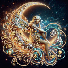 Load image into Gallery viewer, 4 Pcs Diamond Painting - Partial Special Shaped - Moonlight Goddess (30*30CM)
