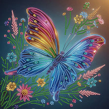 Load image into Gallery viewer, 4 Pcs Diamond Painting - Partial Special Shaped - Flowers And Butterflies (30*30CM)
