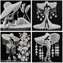 Load image into Gallery viewer, 4 Pcs  Diamond Painting - Partial Special Shaped - Elegant Lady (30*30CM)
