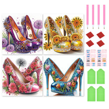 Load image into Gallery viewer, 4 Pcs  Diamond Painting - Partial Special Shaped - High Heels (30*30CM)

