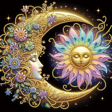 Load image into Gallery viewer, 4 Pcs Diamond Painting - Partial Special Shaped - Flowers And Stars And Moon (30*30CM)
