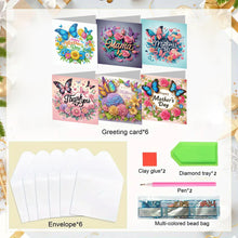 Load image into Gallery viewer, 6PCS Mother s Day DIY Diamond Art Greeting Cards Congratulations Cards &amp; Gifts
