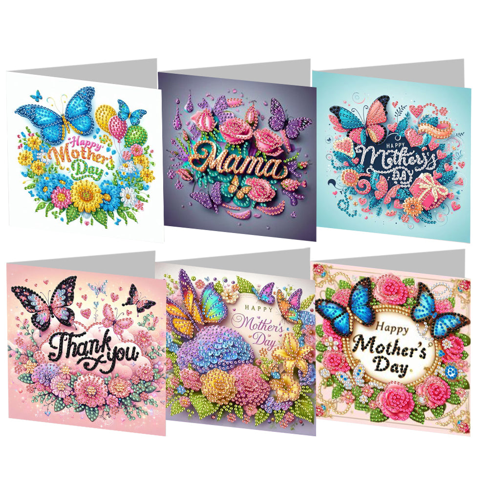 6PCS Mother s Day DIY Diamond Art Greeting Cards Congratulations Cards & Gifts