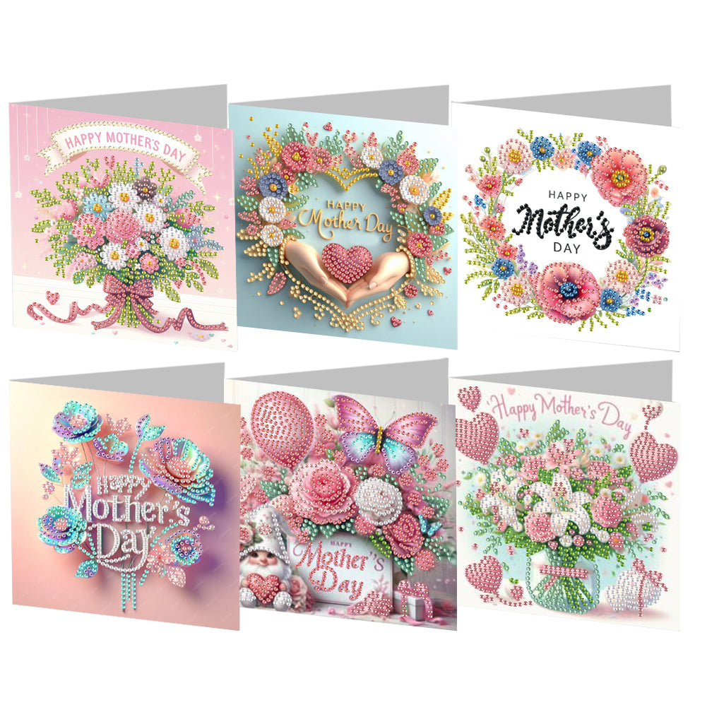6PCS Mother s Day DIY Diamond Art Greeting Cards Congratulations Cards & Gifts