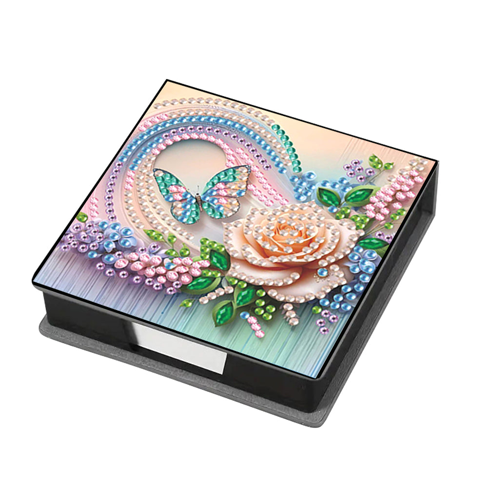 Animals Leather Diamond Art Note Box with 160 Sheets of Paper for DIY Art Craft