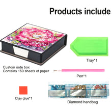 Load image into Gallery viewer, Animals Leather Diamond Art Note Box with 160 Sheets of Paper for DIY Art Craft
