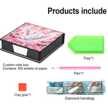 Load image into Gallery viewer, Animals Leather Diamond Art Note Box with 160 Sheets of Paper for DIY Art Craft
