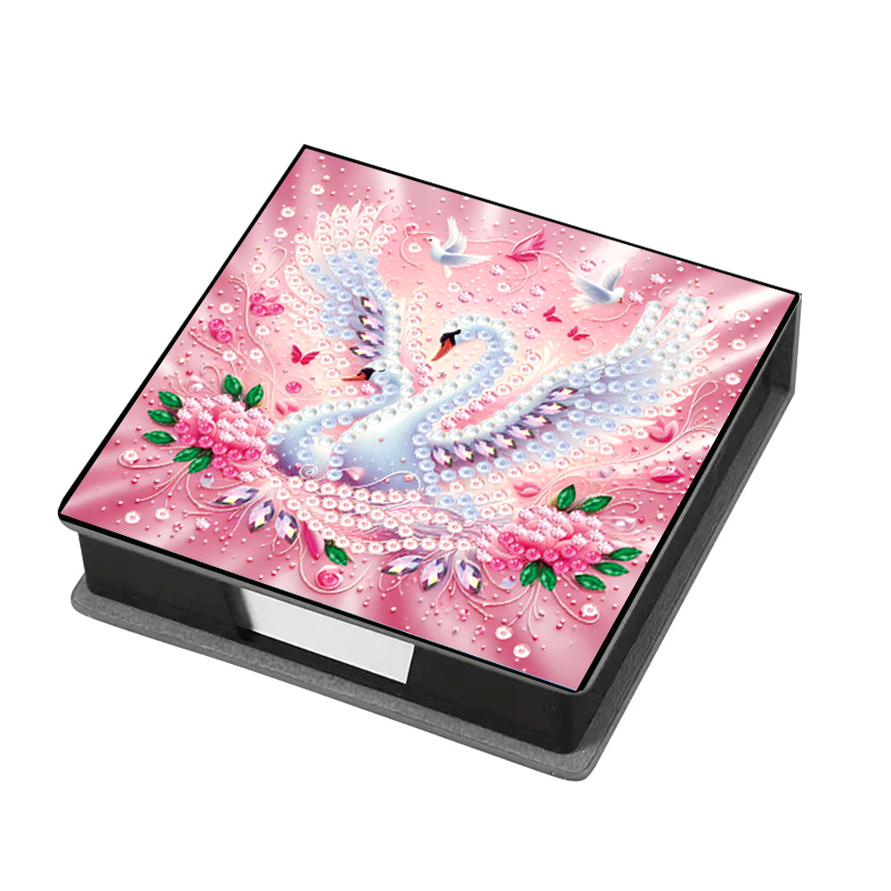 Animals Leather Diamond Art Note Box with 160 Sheets of Paper for DIY Art Craft