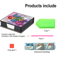 Load image into Gallery viewer, Animals Leather Diamond Art Note Box with 160 Sheets of Paper for DIY Art Craft

