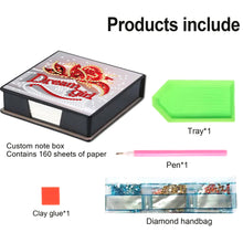 Load image into Gallery viewer, Animals Leather Diamond Art Note Box with 160 Sheets of Paper for DIY Art Craft
