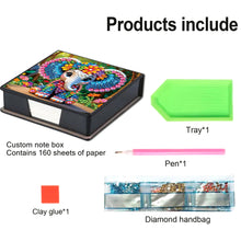 Load image into Gallery viewer, Animals Leather Diamond Art Note Box with 160 Sheets of Paper for DIY Art Craft
