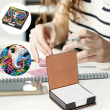 Load image into Gallery viewer, Animals Leather Diamond Art Note Box with 160 Sheets of Paper for DIY Art Craft
