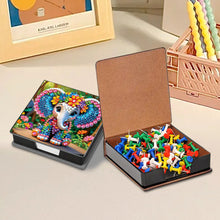 Load image into Gallery viewer, Animals Leather Diamond Art Note Box with 160 Sheets of Paper for DIY Art Craft
