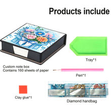 Load image into Gallery viewer, Animals Leather Diamond Art Note Box with 160 Sheets of Paper for DIY Art Craft
