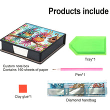 Load image into Gallery viewer, Animals Leather Diamond Art Note Box with 160 Sheets of Paper for DIY Art Craft
