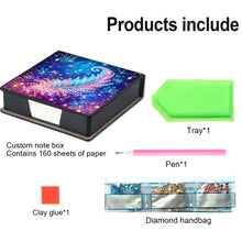 Load image into Gallery viewer, Animals Leather Diamond Art Note Box with 160 Sheets of Paper for DIY Art Craft
