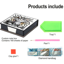 Load image into Gallery viewer, Animals Leather Diamond Art Note Box with 160 Sheets of Paper for DIY Art Craft
