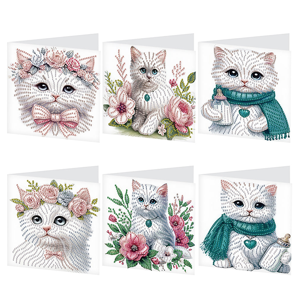 6Pcs Bouquet DIY Diamond Painting Card Diamond Drawing Card for Adults Beginners