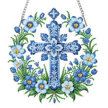 Load image into Gallery viewer, 2Pcs Desktop Diamond Art Kits Blue And White Porcelain Cross Bedroom Table Decor
