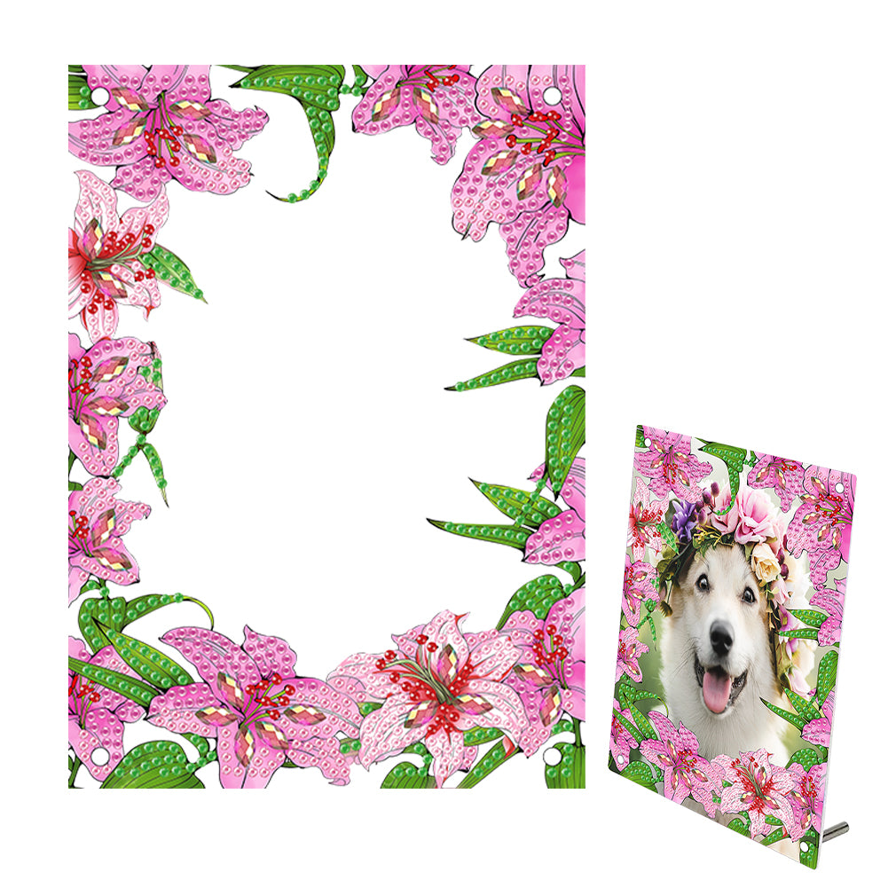 Special Shape Flower Table Top Diamond Painting Frame Kits for Home Office Decor